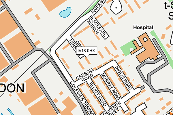 IV18 0HX map - OS OpenMap – Local (Ordnance Survey)