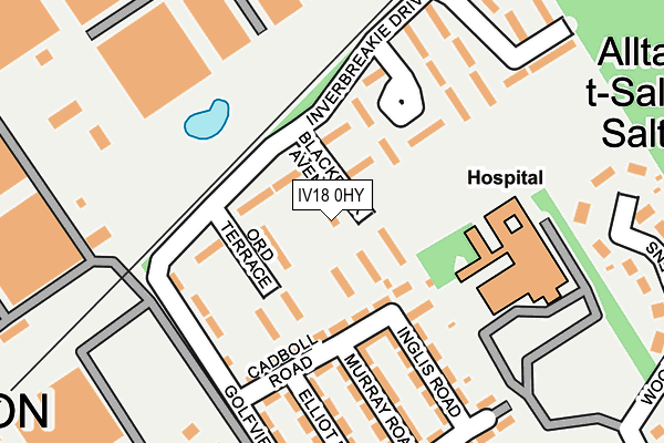 IV18 0HY map - OS OpenMap – Local (Ordnance Survey)