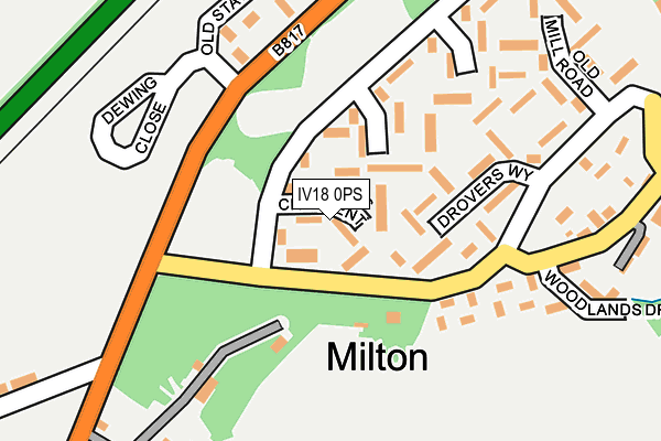 IV18 0PS map - OS OpenMap – Local (Ordnance Survey)