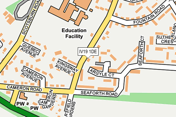 IV19 1DE map - OS OpenMap – Local (Ordnance Survey)