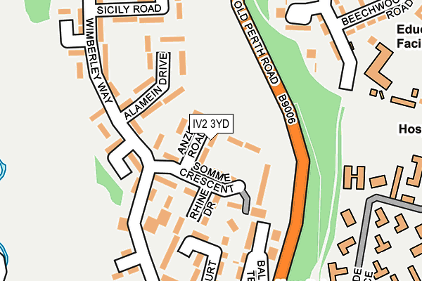 IV2 3YD map - OS OpenMap – Local (Ordnance Survey)