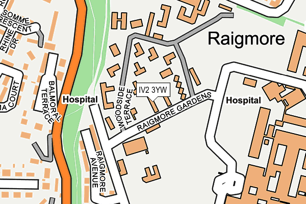 IV2 3YW map - OS OpenMap – Local (Ordnance Survey)