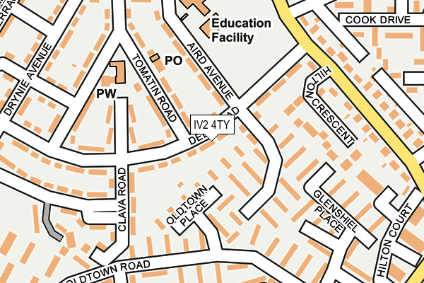 IV2 4TY map - OS OpenMap – Local (Ordnance Survey)