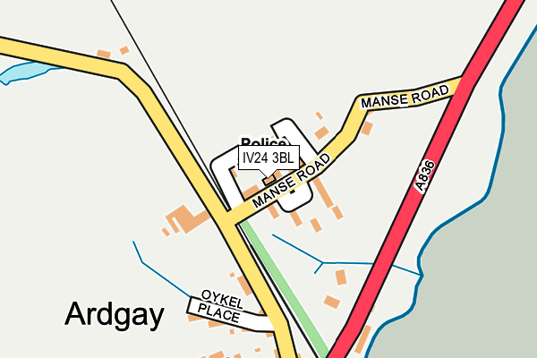 IV24 3BL map - OS OpenMap – Local (Ordnance Survey)