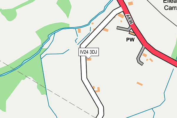 IV24 3DJ map - OS OpenMap – Local (Ordnance Survey)