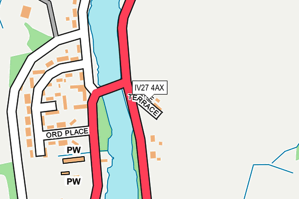 IV27 4AX map - OS OpenMap – Local (Ordnance Survey)