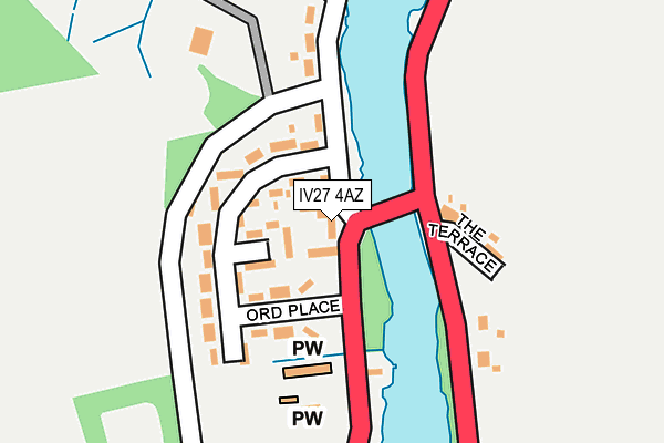 IV27 4AZ map - OS OpenMap – Local (Ordnance Survey)