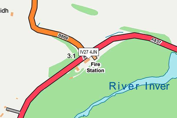 IV27 4JN map - OS OpenMap – Local (Ordnance Survey)