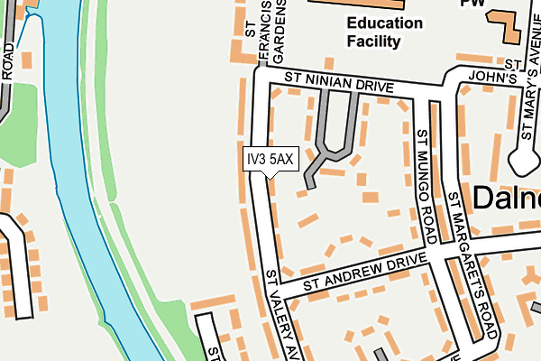 IV3 5AX map - OS OpenMap – Local (Ordnance Survey)