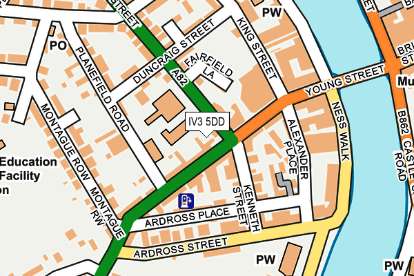 IV3 5DD map - OS OpenMap – Local (Ordnance Survey)