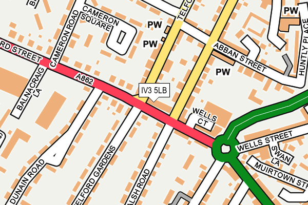 IV3 5LB map - OS OpenMap – Local (Ordnance Survey)