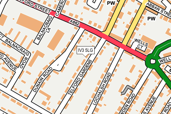 IV3 5LG map - OS OpenMap – Local (Ordnance Survey)