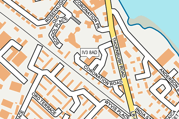 IV3 8AD map - OS OpenMap – Local (Ordnance Survey)