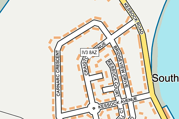 IV3 8AZ map - OS OpenMap – Local (Ordnance Survey)