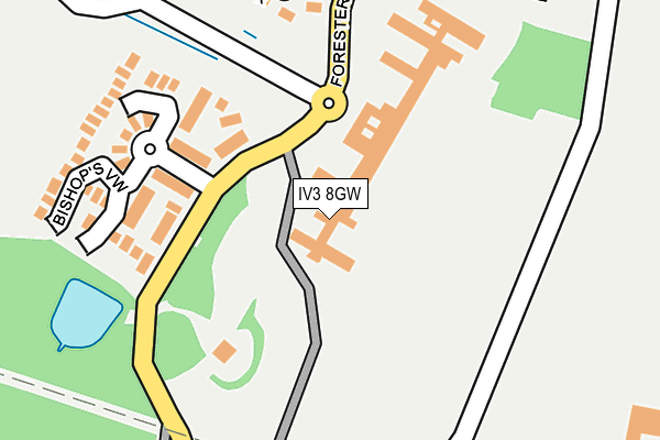 IV3 8GW map - OS OpenMap – Local (Ordnance Survey)