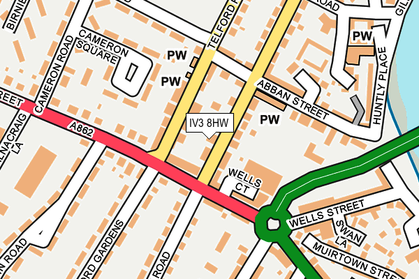 IV3 8HW map - OS OpenMap – Local (Ordnance Survey)