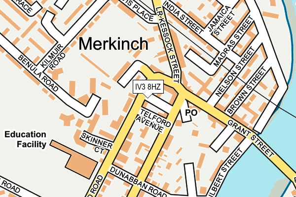 IV3 8HZ map - OS OpenMap – Local (Ordnance Survey)