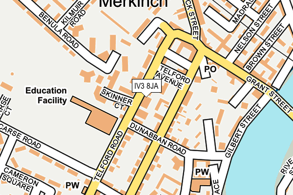 IV3 8JA map - OS OpenMap – Local (Ordnance Survey)