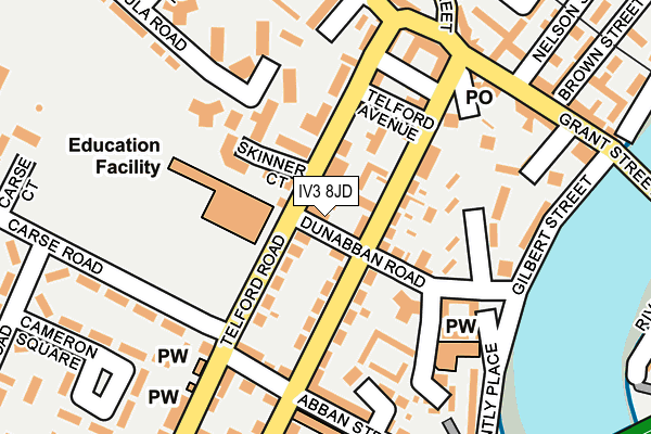 IV3 8JD map - OS OpenMap – Local (Ordnance Survey)