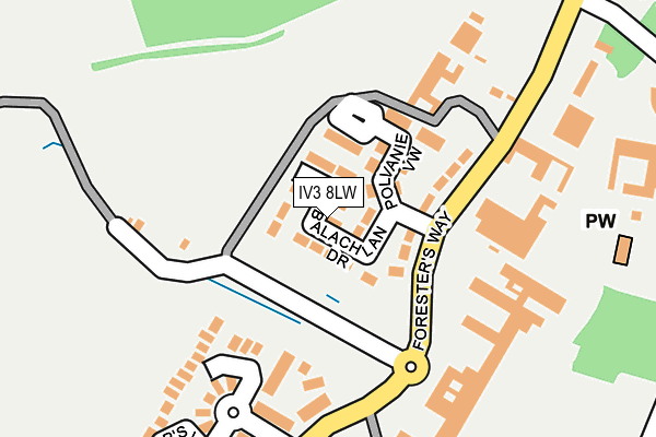 IV3 8LW map - OS OpenMap – Local (Ordnance Survey)