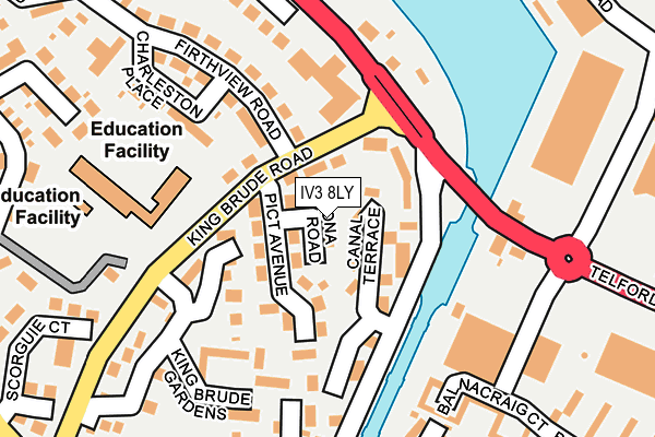 IV3 8LY map - OS OpenMap – Local (Ordnance Survey)