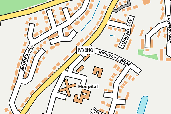 IV3 8NG map - OS OpenMap – Local (Ordnance Survey)