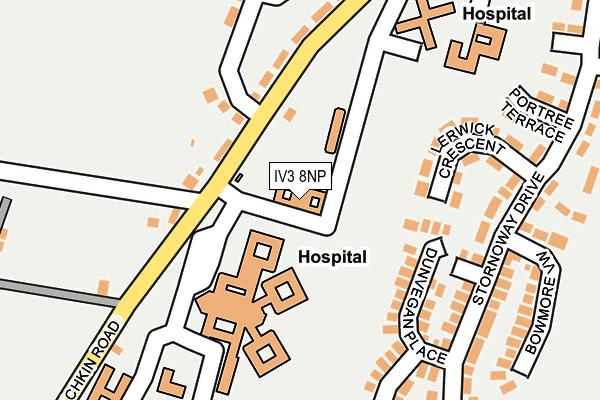 IV3 8NP map - OS OpenMap – Local (Ordnance Survey)