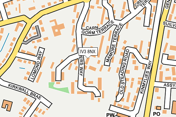 IV3 8NX map - OS OpenMap – Local (Ordnance Survey)
