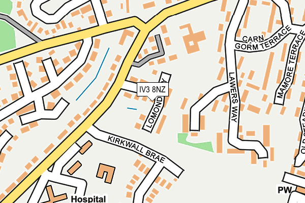 IV3 8NZ map - OS OpenMap – Local (Ordnance Survey)