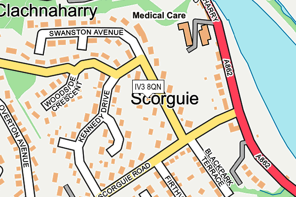 IV3 8QN map - OS OpenMap – Local (Ordnance Survey)