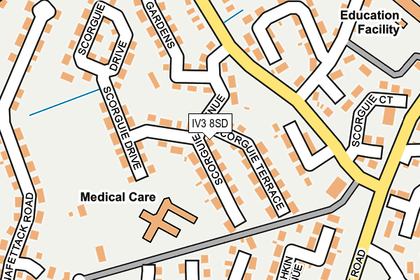 IV3 8SD map - OS OpenMap – Local (Ordnance Survey)