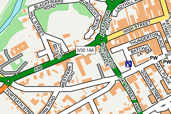 IV30 1AA map - OS OpenMap – Local (Ordnance Survey)