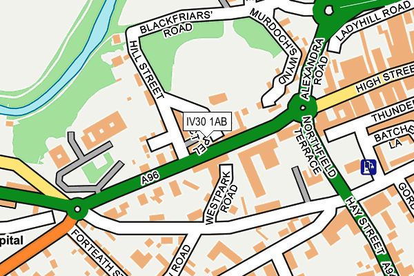IV30 1AB map - OS OpenMap – Local (Ordnance Survey)