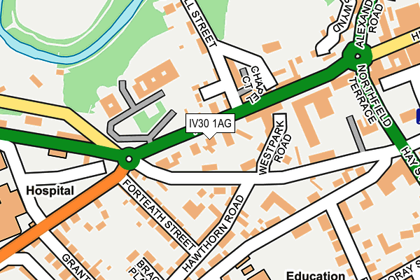 IV30 1AG map - OS OpenMap – Local (Ordnance Survey)