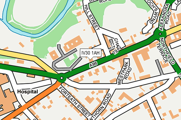 IV30 1AH map - OS OpenMap – Local (Ordnance Survey)