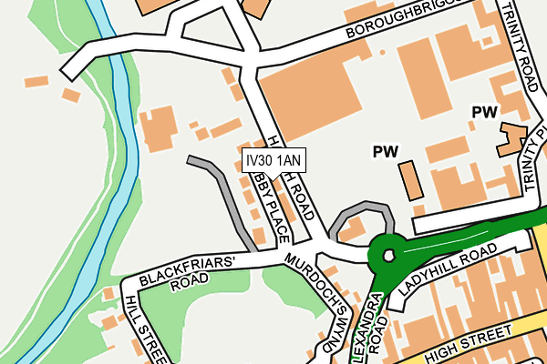 IV30 1AN map - OS OpenMap – Local (Ordnance Survey)