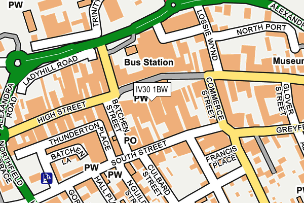 IV30 1BW map - OS OpenMap – Local (Ordnance Survey)