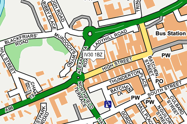 IV30 1BZ map - OS OpenMap – Local (Ordnance Survey)