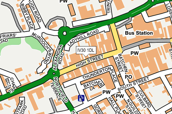 IV30 1DL map - OS OpenMap – Local (Ordnance Survey)
