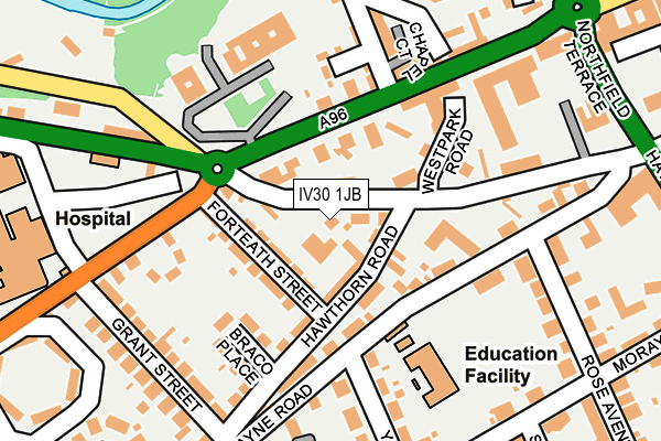 IV30 1JB map - OS OpenMap – Local (Ordnance Survey)