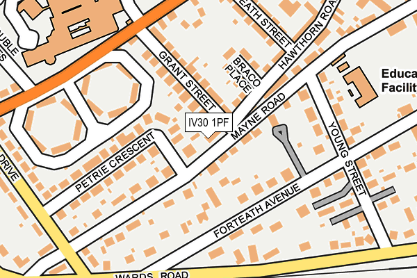IV30 1PF map - OS OpenMap – Local (Ordnance Survey)
