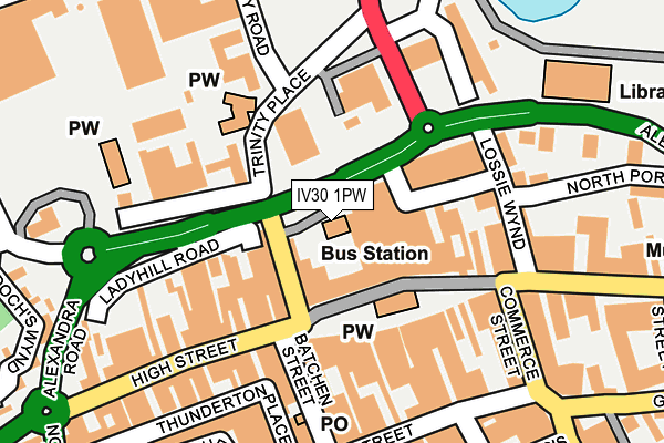 IV30 1PW map - OS OpenMap – Local (Ordnance Survey)