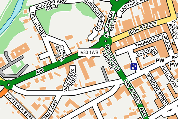 IV30 1WB map - OS OpenMap – Local (Ordnance Survey)