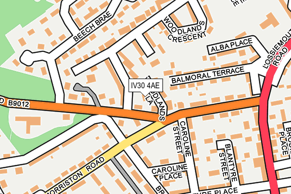 IV30 4AE map - OS OpenMap – Local (Ordnance Survey)