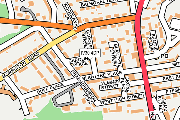 IV30 4DP map - OS OpenMap – Local (Ordnance Survey)