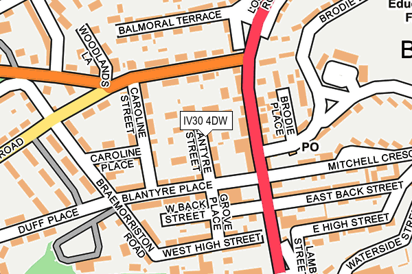 IV30 4DW map - OS OpenMap – Local (Ordnance Survey)