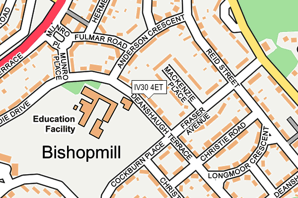 IV30 4ET map - OS OpenMap – Local (Ordnance Survey)