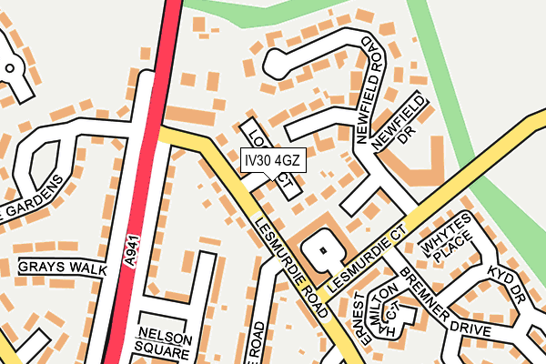 IV30 4GZ map - OS OpenMap – Local (Ordnance Survey)