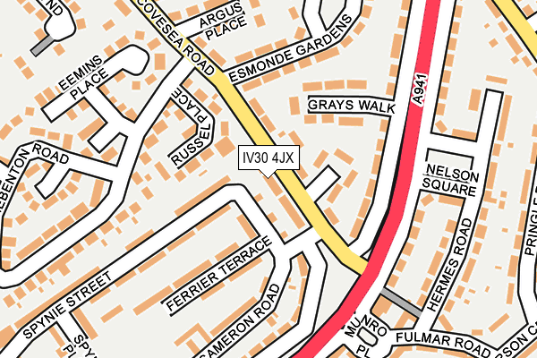 IV30 4JX map - OS OpenMap – Local (Ordnance Survey)