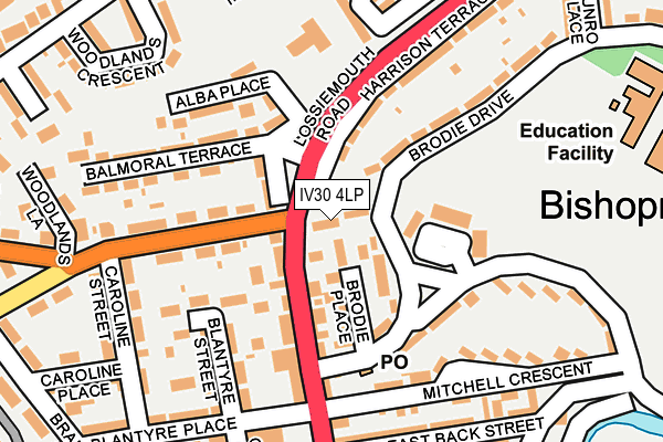 IV30 4LP map - OS OpenMap – Local (Ordnance Survey)